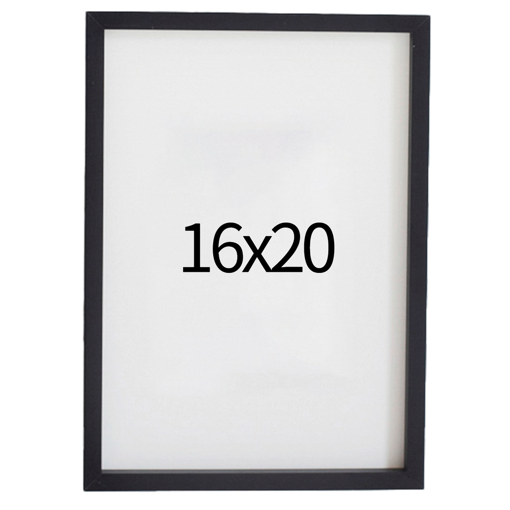 리얼 12mm 원목액자 웨딩액자 그림 포스터 프레임 인테리어 16x20 406x508mm, 블랙 - 메인 이미지