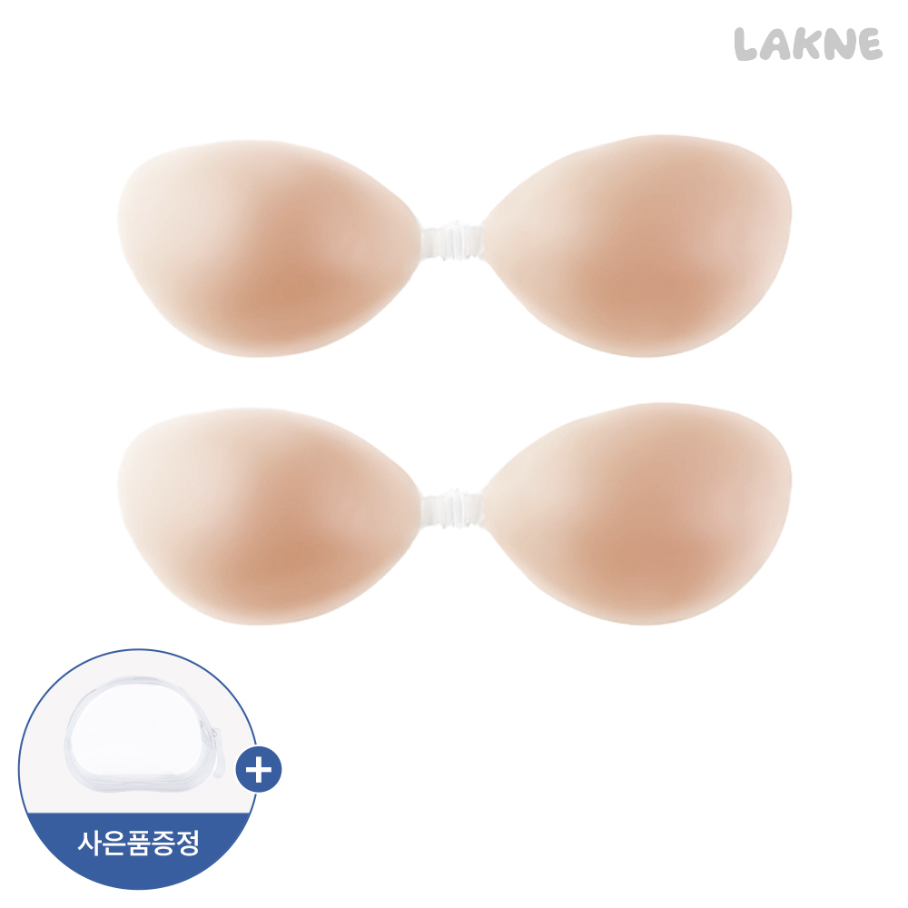 2개세트 라크네 실리콘 접착 홑겹 수영 비키니 웨딩 누드 붙이는 앞후크 뽕 브라