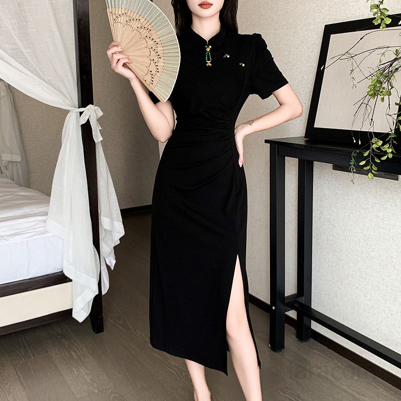 여름 슬림핏 롱드레스 심플 엘라스틱 힙랩 스타일 여성 여름원피스 바캉스룩 시원한 착용감 여행용 데일리룩 패션