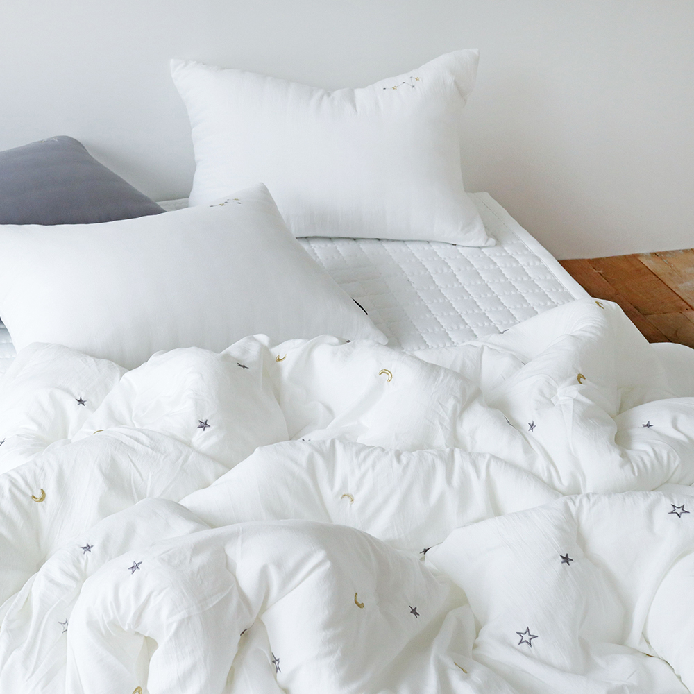 별 헤는 밤 자수 먼지없는 워싱 마이크로 소프트 피치스킨 봄 가을 간절기 차렵이불 SS