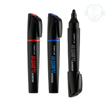 솔군스토어 라인플러스 트리마330 유성매직 3.0mm 검정유성매직 유성팬