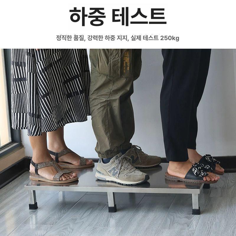 스텐 낮은 받침대 싱크대 발판 스테인레스 주방 발받침 가정용 하부장 작업 수납 조리대 식당 판면 길이 50 50 10cm 4각 - 상세 이미지 5
