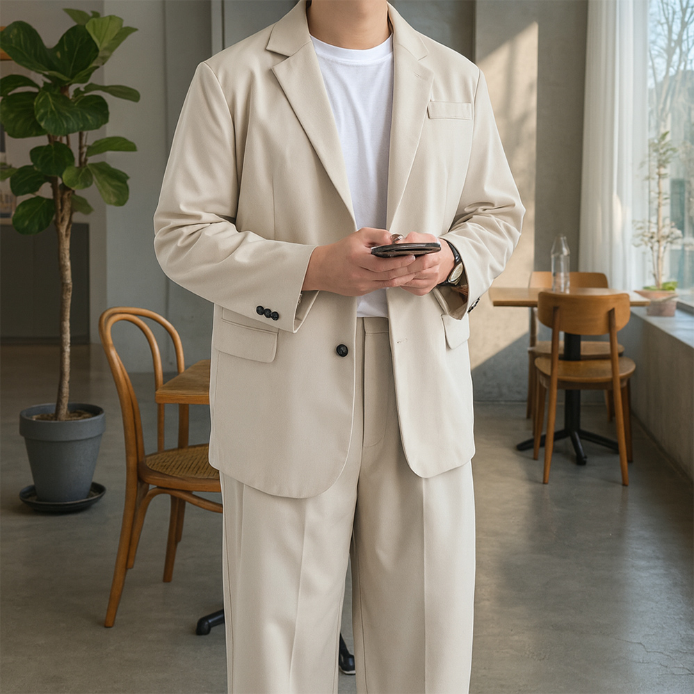 남자봄자켓 오버핏블레이저 정장마이 여름블레이저 - 상품 이미지