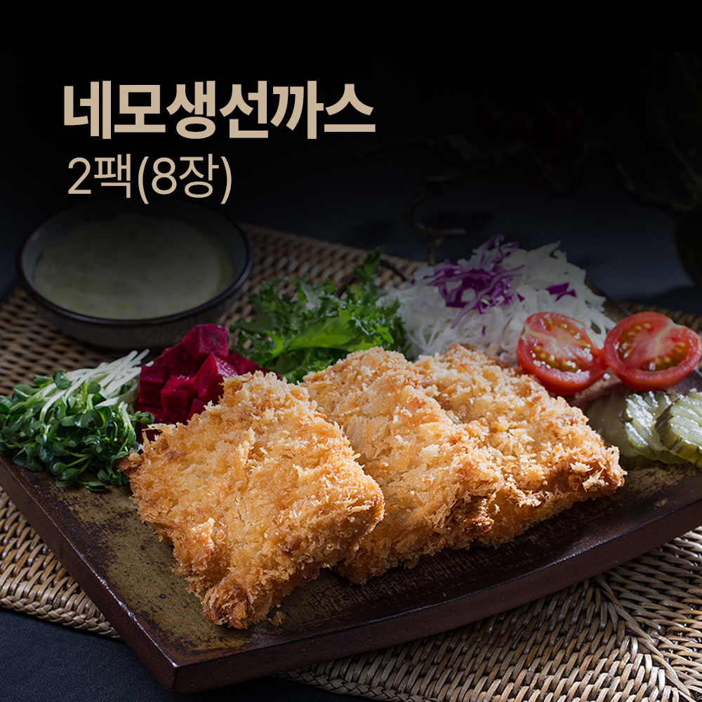 바삭 촉촉 네모 생선까스 8장 / 냉동 그대로 간편 조리, 아이와 어른 모두 즐기는 간식 - 메인 이미지