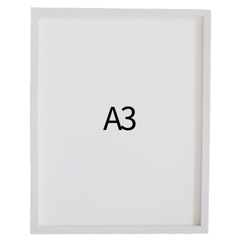 리얼 12mm 원목액자 웨딩액자 그림 포스터 프레임 인테리어 A3 297x420mm, 화이트 - 메인 이미지