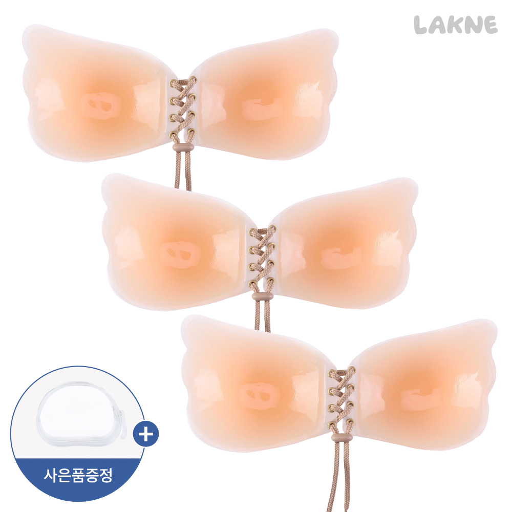 (3개세트) 라크네 코르셋 실리콘 누드 브라 A컵 B컵 C컵
