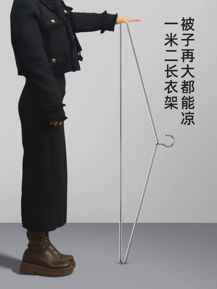 대형옷걸이 논슬립 스테인레스 코트 걸이 2팩 70CM 두께 5.2mm 방청 - 상세 이미지 3
