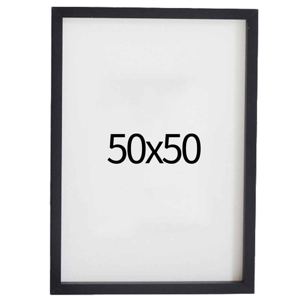 리얼 12mm 원목액자 웨딩액자 그림 포스터 프레임 인테리어 50x50 500x500mm, 블랙 - 메인 이미지