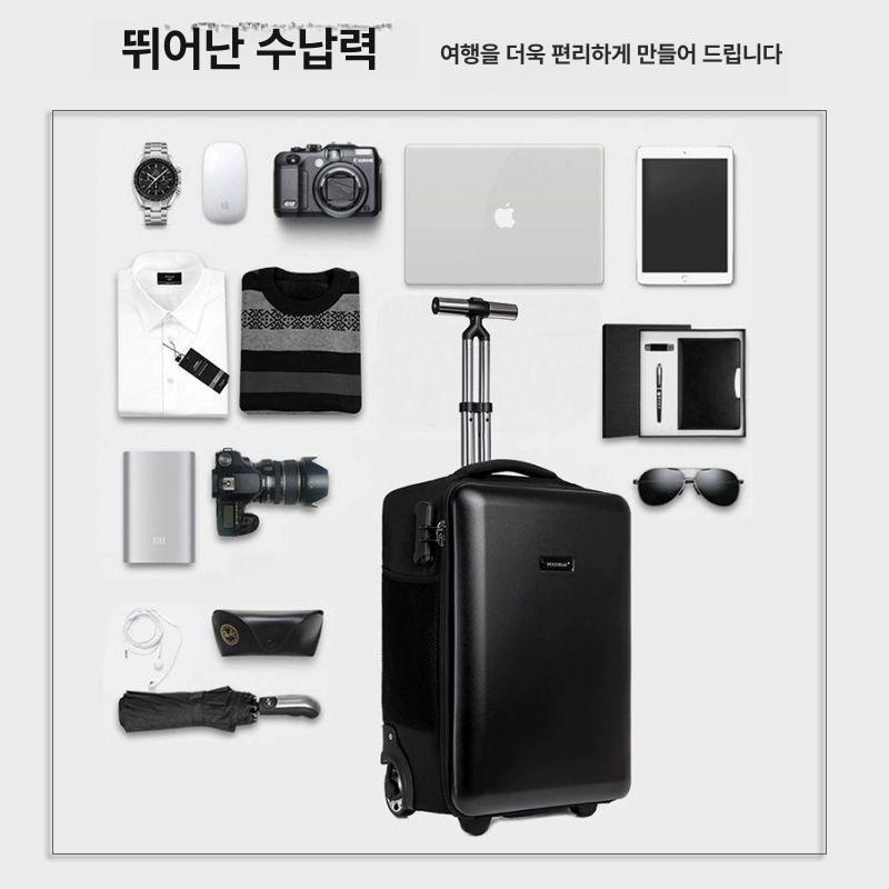 바퀴달린 가방 백팩 개성 그레이 여행 캐리어배낭 바퀴 출장 트렁크 비즈니스 도난방지 여행용 블랙19인치 19인치 22인치 - 상세 이미지 4