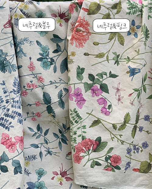 더블유패브릭 보타닉 워싱처리 15수 대폭 린넨천 원단 앞치마 커튼 소품 천가게 - 상세 이미지 2