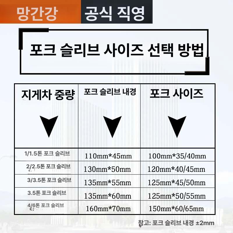 지게차덧발 4.5톤 포크 보조발 지게차발 확장 여분 지게차 길이 연장 덧발 부품 8mm 3-3.5t E - 상세 이미지 4
