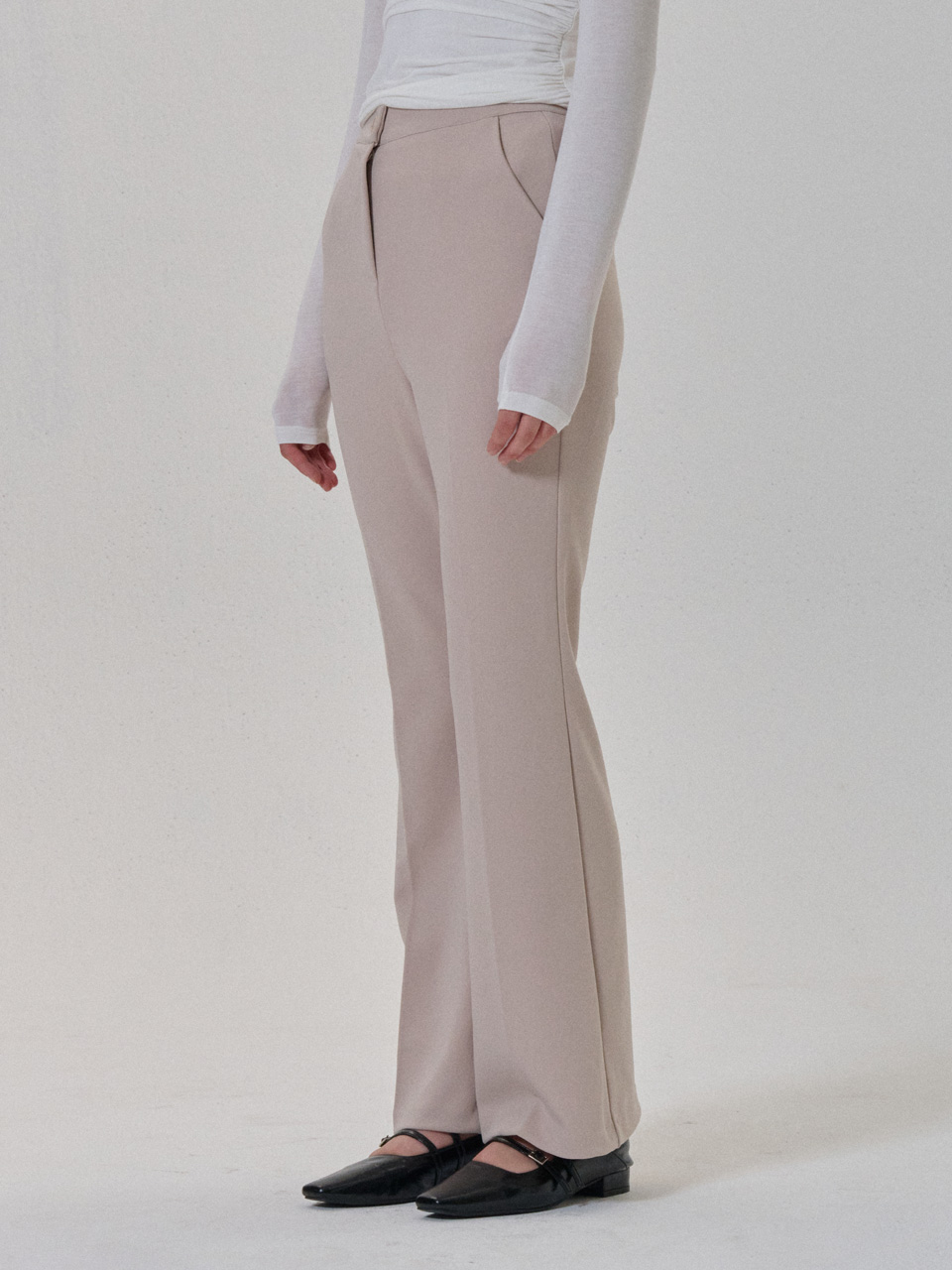 [CAMINO] 부츠컷 슬랙스 베이지 - 상세 이미지 2