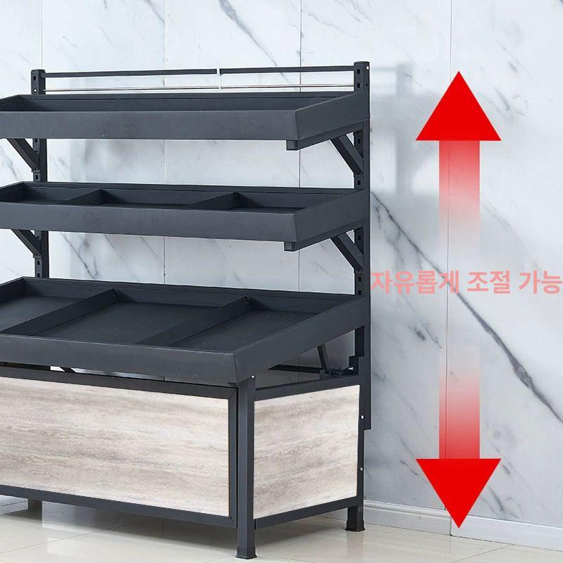 야채 진열대 채소 거치대 업소용 철제 과일매대 팬트리 식품코너 마트 이층 중도 2m 7x1m 6 그레이 - 상세 이미지 5