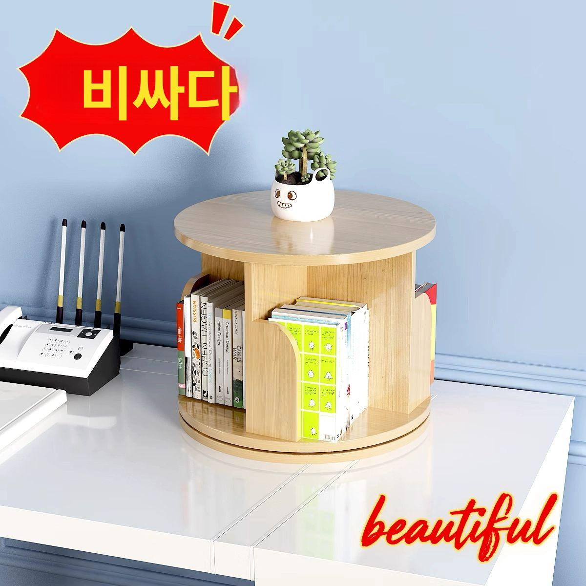 책장 원목 간이 스탠딩 이동식 가정용 거실 틈새 다용도 선반 서재 장식장 모퉁이책꽂이 웜화이트 35cm - 상세 이미지 2