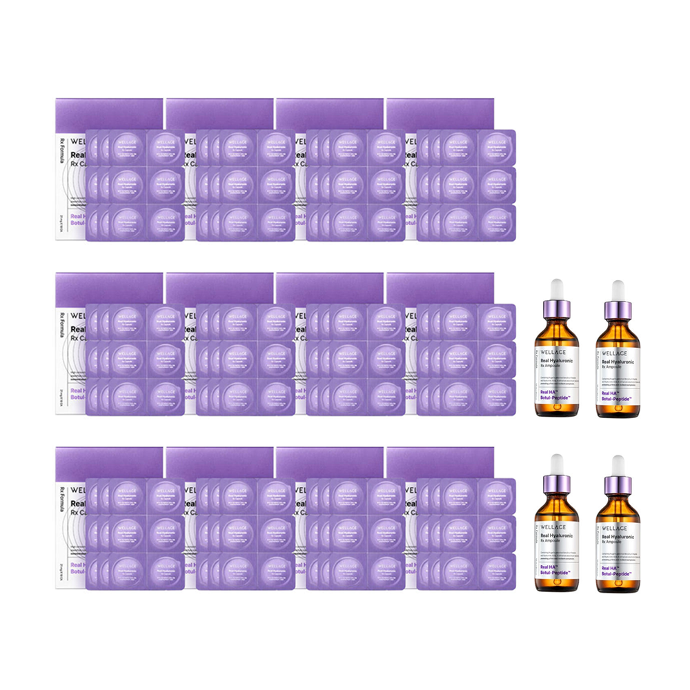 웰라쥬 캡슐 앰플 시즌4 리얼 히알루로닉 RX 18회분 12개+ 앰플 55ml 4개 동결건조 히알루론산