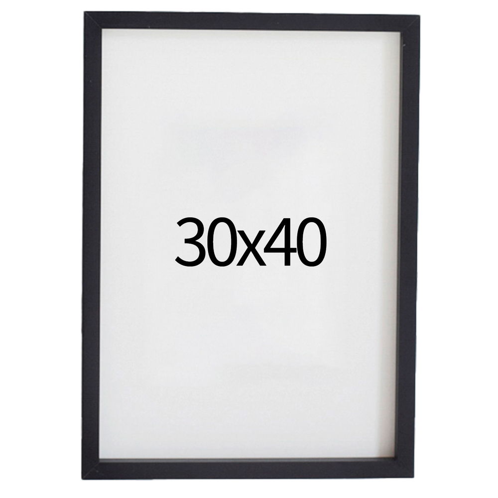 리얼 12mm 원목액자 웨딩액자 그림 포스터 프레임 인테리어 30x40 300x400mm, 블랙 - 메인 이미지