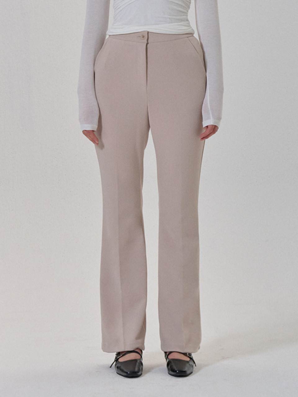 [CAMINO] 부츠컷 슬랙스 베이지 - 상품 이미지