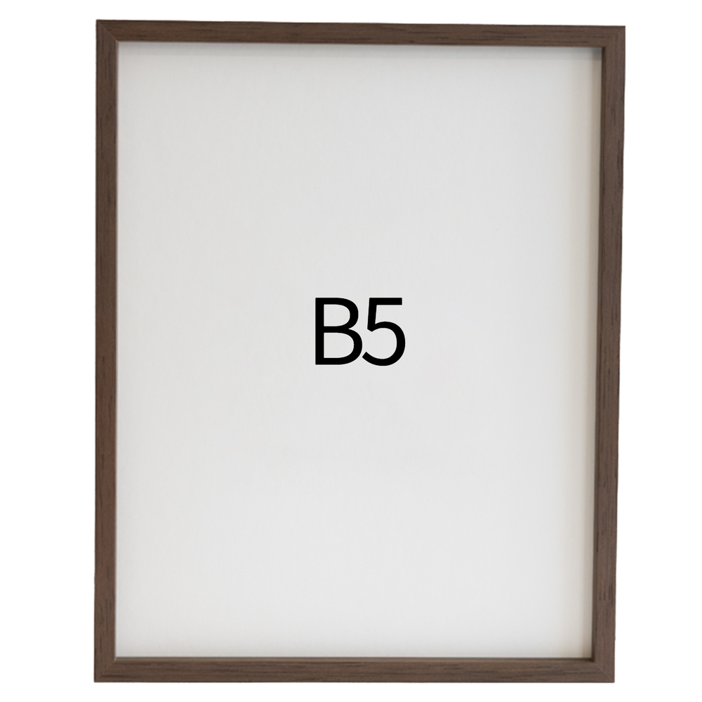 리얼 12mm 원목액자 웨딩액자 그림 포스터 프레임 인테리어 B5 182X257mm, 월넛 - 메인 이미지