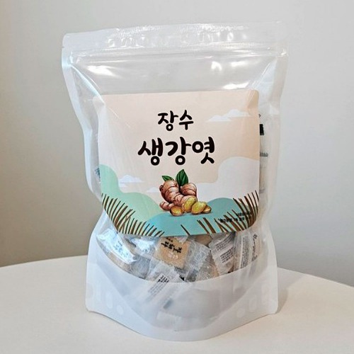 (6개) 장수엿 국내산 전통과자 생강엿 개별포장 500g - 메인 이미지