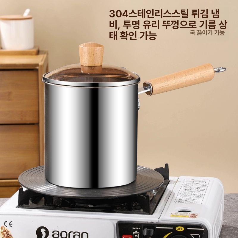 업그레이드 냄비 파스타 면삶는 국수 휴게소 배수구 스틸 스텐 넓은 깊은 304 손잡이 프라이어 프라이 B - 상세 이미지 2