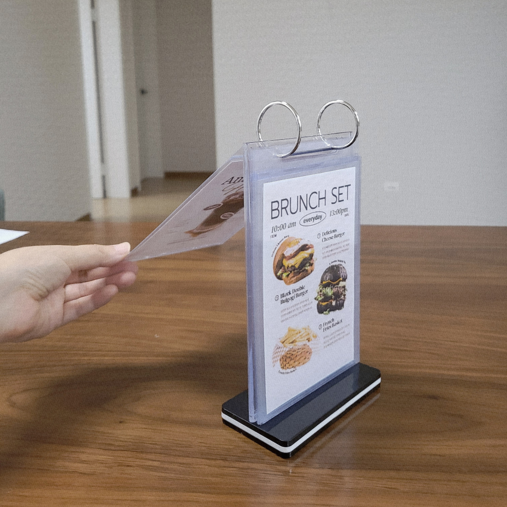 테이블메뉴판 식당 미용실 카페 스탠딩 메뉴판케이스 A6