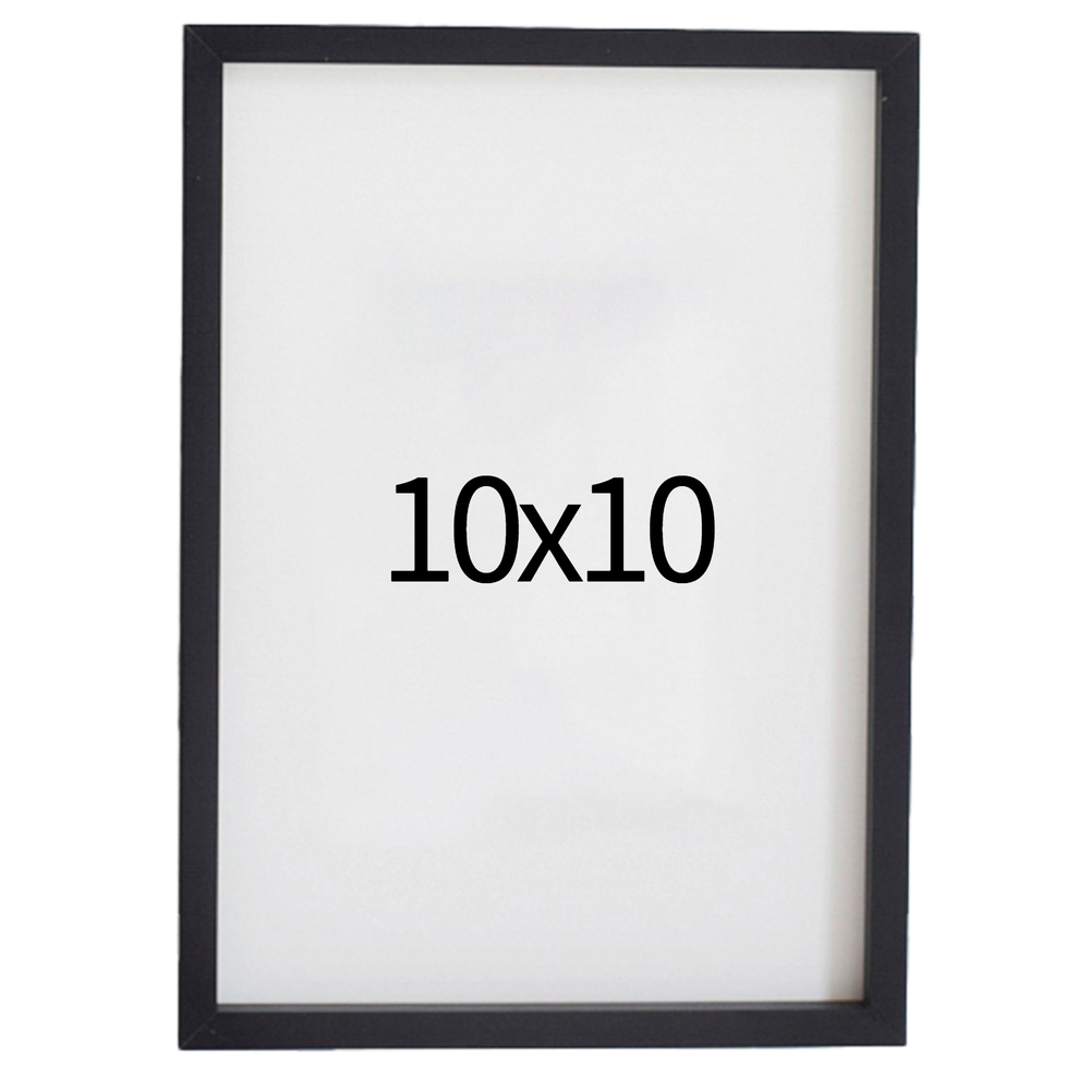 리얼 12mm 원목액자 웨딩액자 그림 포스터 프레임 인테리어 10x10 254x254mm, 블랙 - 메인 이미지