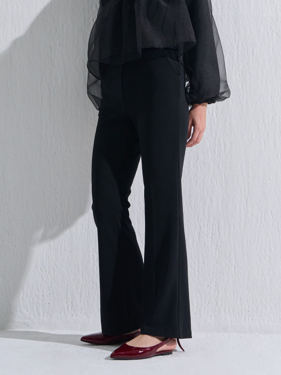 [CAMINO] 부츠컷 슬랙스 블랙 - 상세 이미지 2