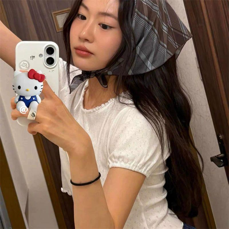 헬로키티 실리콘케이스 자석 부착형 마그네틱 타입 스마트톡 그립톡 자석흡착 액체 화이트쉘 단쉘 iPhone 14 - 상세 이미지 2