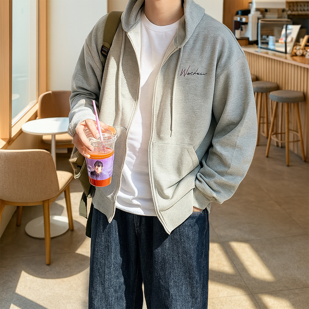 기모후드집업 커플후드티 3345 이미지 7