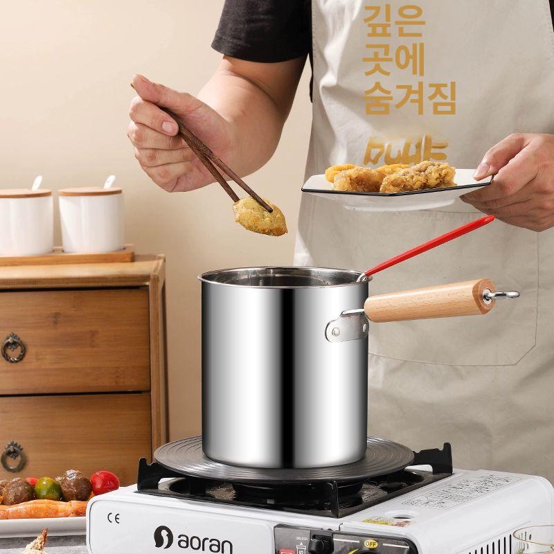 업그레이드 냄비 파스타 면삶는 국수 휴게소 배수구 스틸 스텐 넓은 깊은 304 손잡이 프라이어 프라이 B - 상세 이미지 5