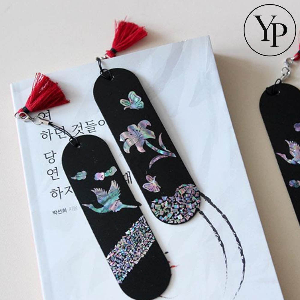 자개 책갈피 전통 문양 북마크 나전칠기 전통 DIY 선물 세트 - 상품 이미지