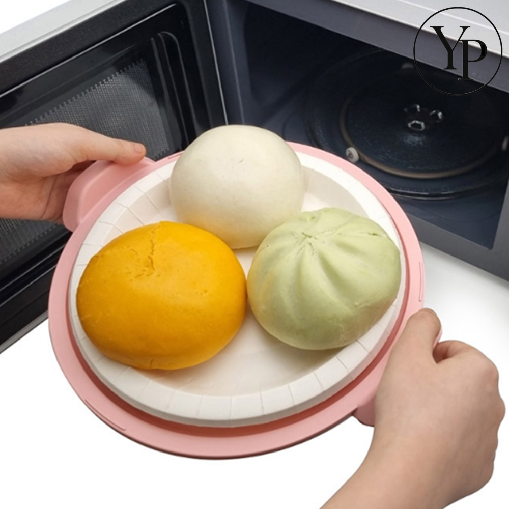 전자레인지 호빵 찜기 용기 받침대 뚜껑 세트 냉동음식 조각 피자 빵 손잡이 그릇