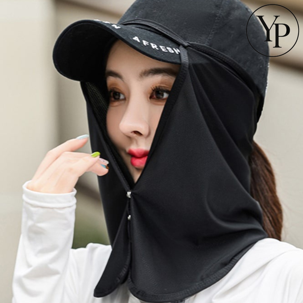 UV차단 캡 가림막 모자 부착형 자외선차단 러닝 야외활동 냉감 소재 썬가드 - 메인 이미지