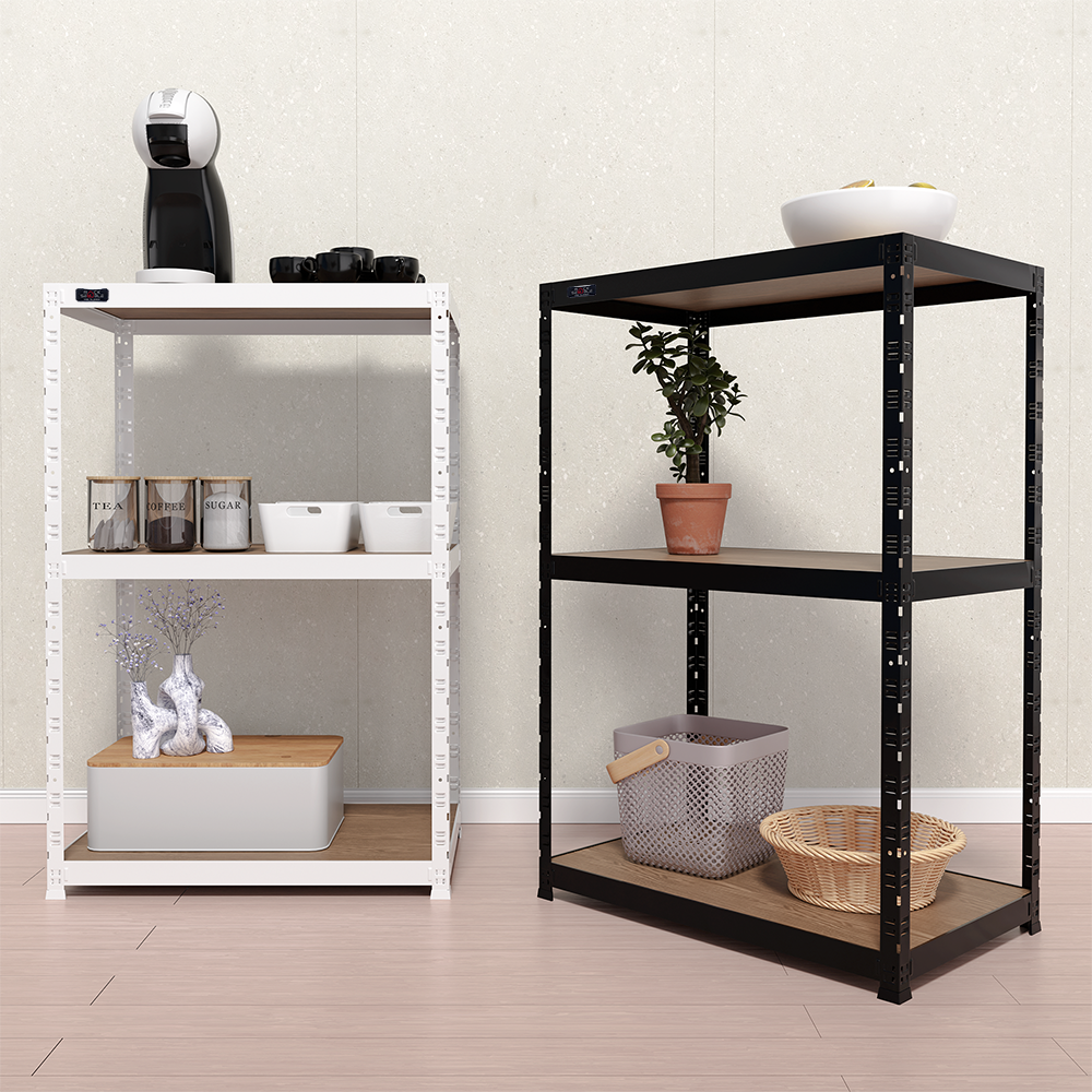 랙셈블 철제선반 조립식앵글 경량랙 세탁기 베란다 창고 무볼트 선반 800300600 3단