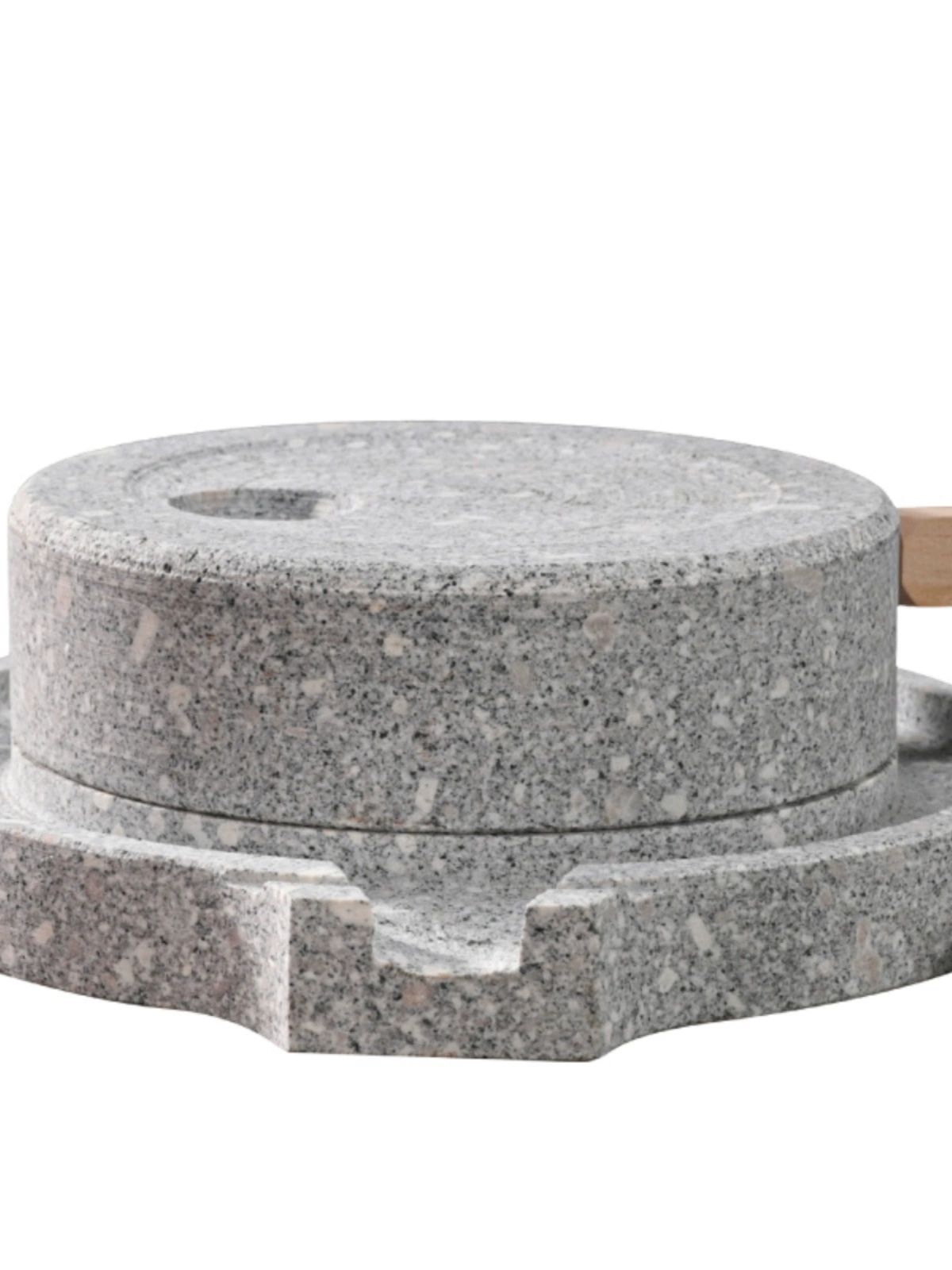 옛날 전통 맷돌 분쇄 수제 상판 천연석 손절구 공예품 절구 가정용 콩국수 체험 석재 으깨기 상판 25cm 35cm - 상품 이미지
