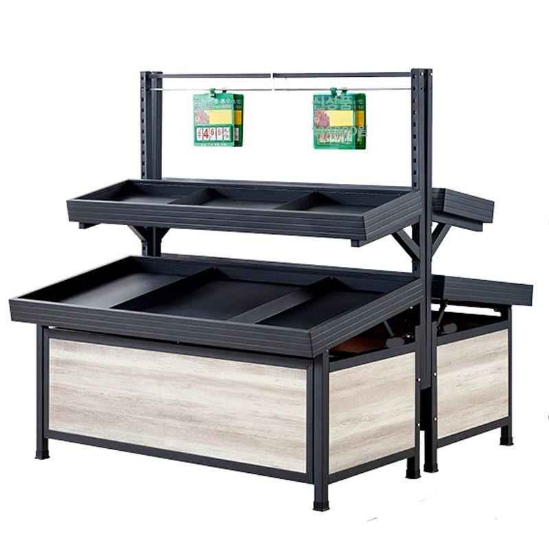 야채 진열대 채소 거치대 업소용 철제 과일매대 팬트리 식품코너 마트 이층 중도 2m 7x1m 6 그레이 - 상품 이미지