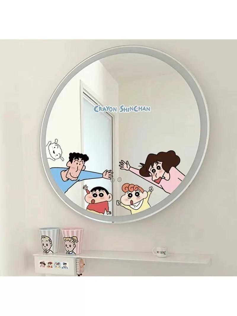 짱구 거울 장식 스티커 크레용 신찡 베란다 유리 욕실 침실 유리문 필름 룸 화장대 - 상세 이미지 5