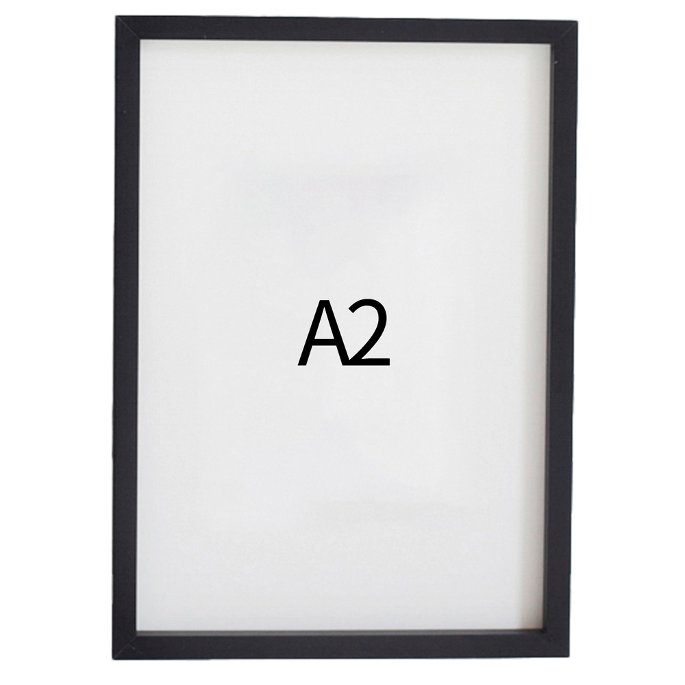 리얼 12mm 원목액자 웨딩액자 그림 포스터 프레임 인테리어 A2 420x594mm, 블랙 - 메인 이미지