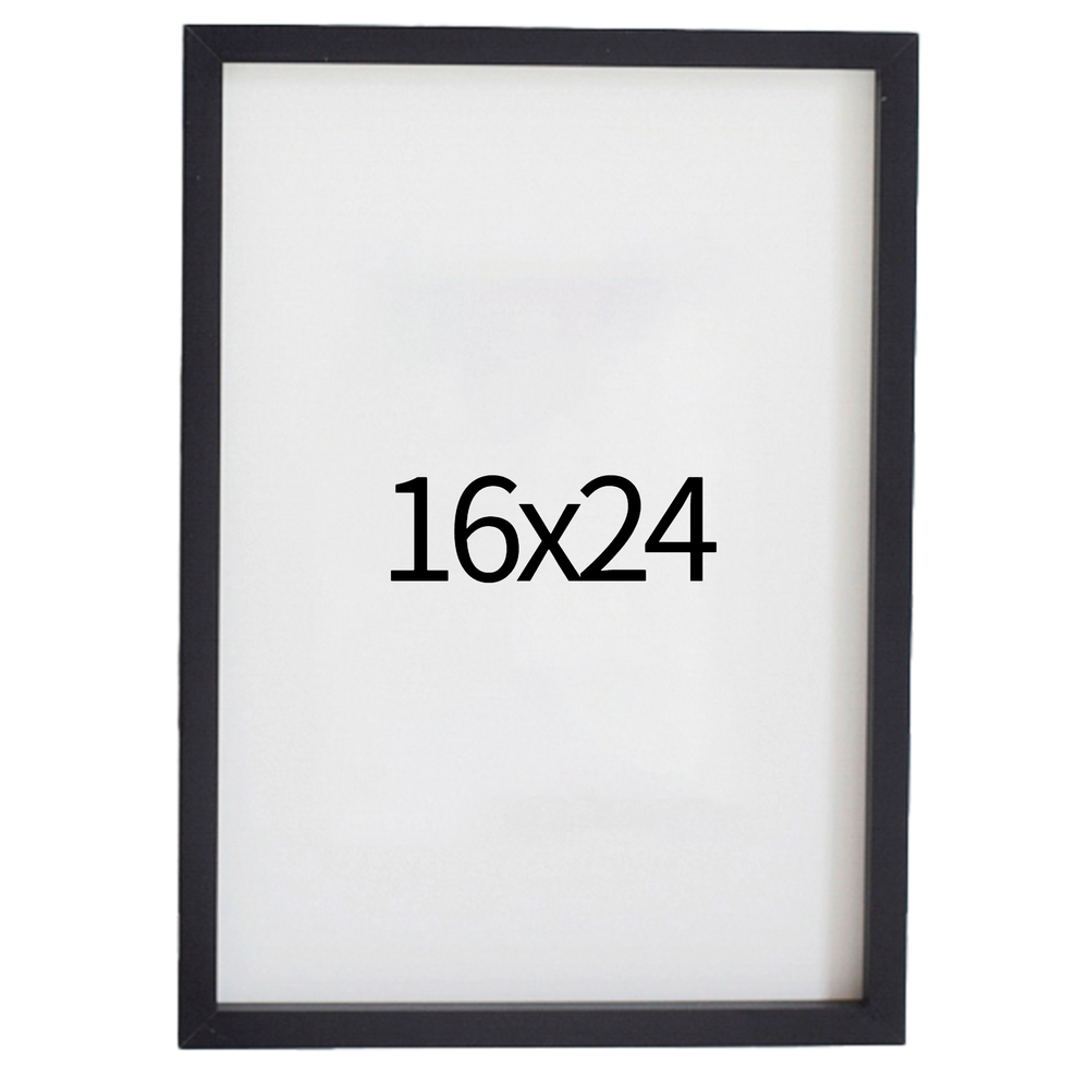 리얼 12mm 원목액자 웨딩액자 그림 포스터 프레임 인테리어 16x24 406x609mm, 블랙 - 메인 이미지