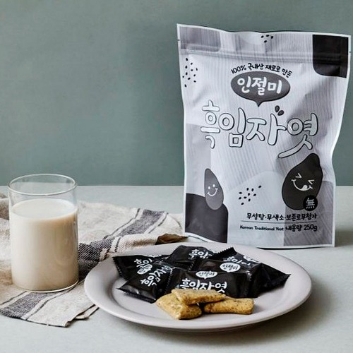 (6개) 장수엿 전통과자 국내산 콩가루 인절미 흑임자엿 250g - 메인 이미지