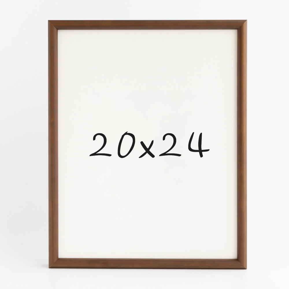 프리미엄 라운드 원목액자 웨딩액자 그림 포스터 프레임 인테리어 20x24 508x609mm, 진밤 - 메인 이미지