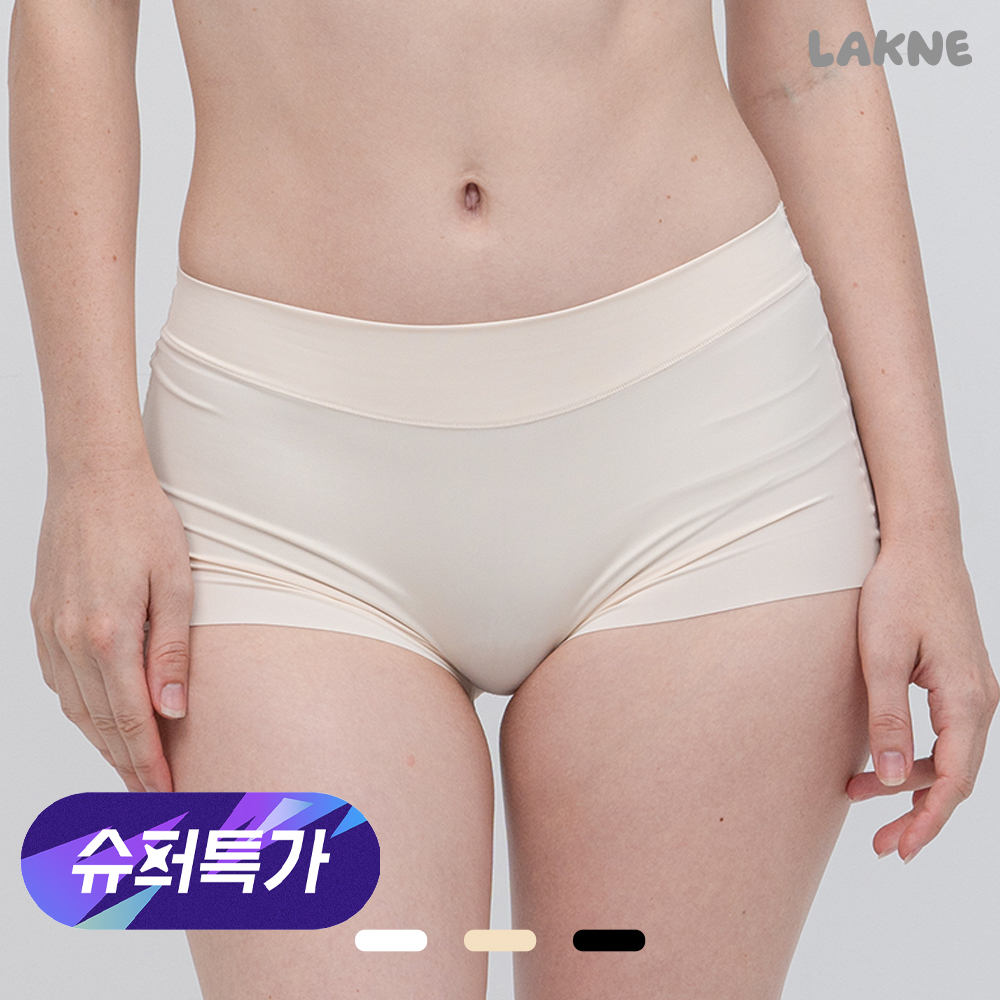 올데이 하이웨스트 숏 사각 심리스 이너 위생 생리 팬티 드로즈 - 메인 이미지