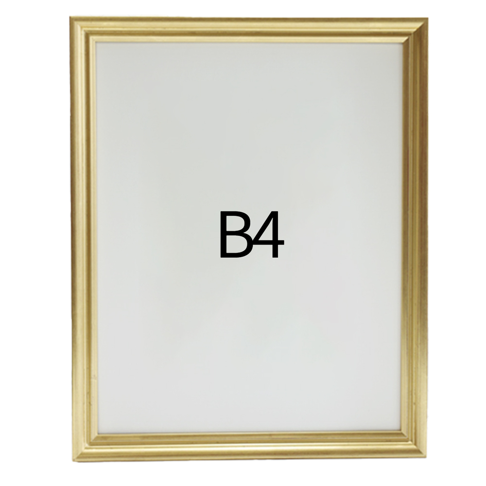 럭셔리 엔틱 원목액자 웨딩액자 우드 아크릴 프레임 스튜디오 틀 B4 257x364mm, 골드 - 메인 이미지