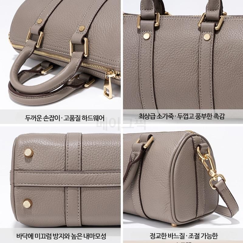 레트로 스타일 여성 소가죽 핸드백 토트백 고급스러운 디자인 데일리 가방 활용도 높은 메신저백 - 상세 이미지 4