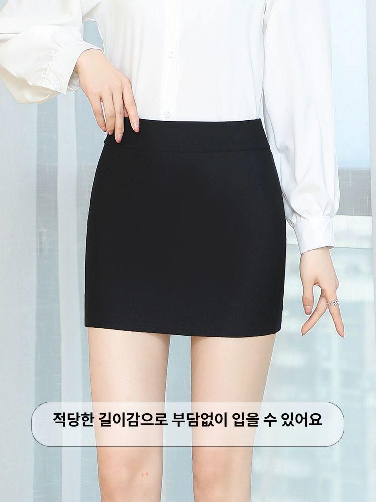 똥꼬치마 스커트 오피스룩 초미니 홀복전문 앞셔링 홀복 딱달라붙는 가슴골 가슴트임 미시룩 블랙 봄가을 32cm 안전팬츠 포함 S 추천 40.0-47.5kg - 상세 이미지 2