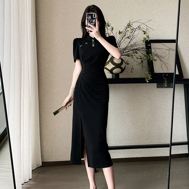 여름 슬림핏 롱드레스 심플 엘라스틱 힙랩 스타일 여성 여름원피스 바캉스룩 시원한 착용감 여행용 데일리룩 패션 - 상세 이미지 2