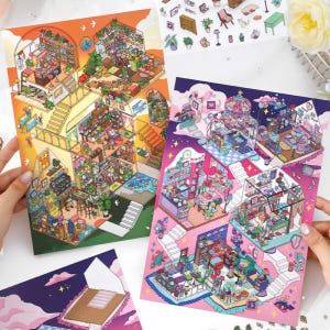 3D 방꾸미기 스티커 대형 문고라니 일출원룸 실사용 후기 | 효과 있을까? - 상품 이미지 1