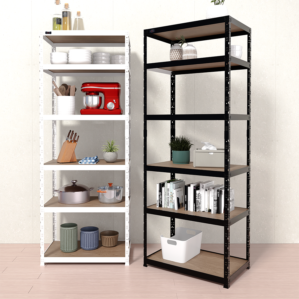 랙셈블 철제선반 조립식앵글 경량랙 세탁기 베란다 창고 무볼트 선반 8003001200 6단