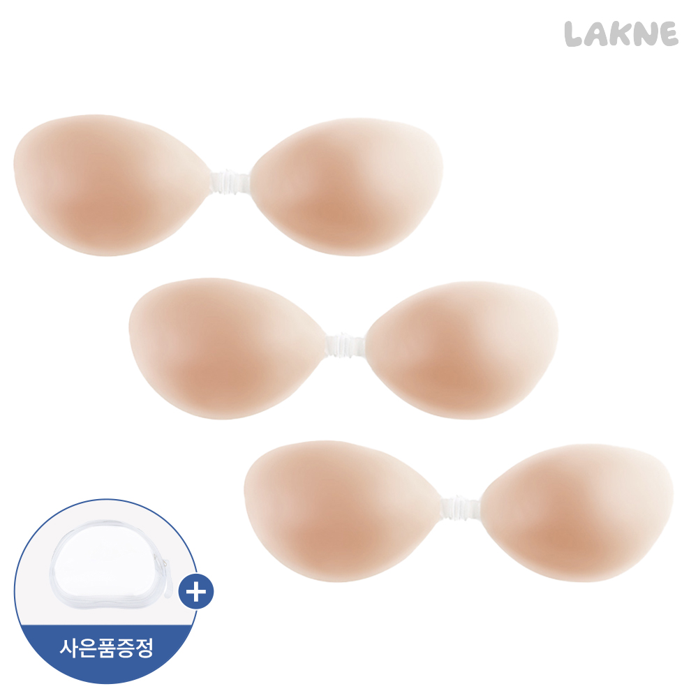 (3개세트) 라크네 실리콘 네추럴 누드 브라 A컵 B컵 C컵 (0.5cm,2cm) - 상품 이미지