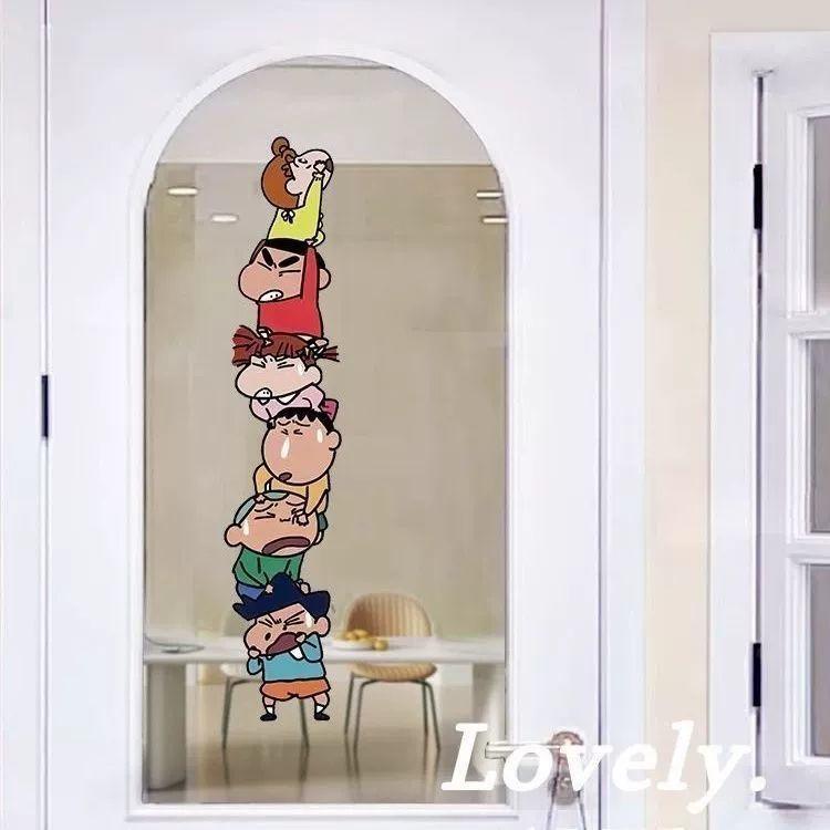 짱구 거울 장식 스티커 욕실 침실 유리문 베란다 유리 필름 룸 크레용 신짱 화장대 - 상세 이미지 4